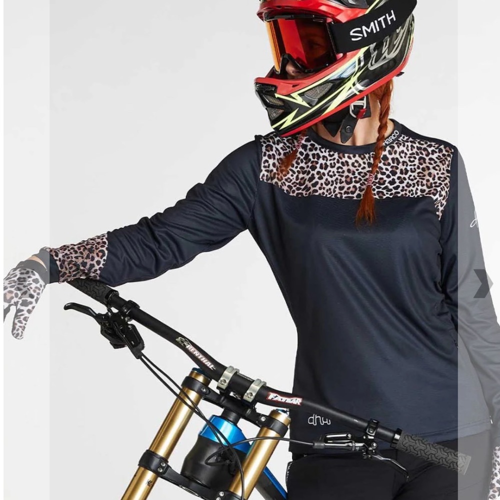 Dharco Black and Leopard Long Sleeve MTB Jersey